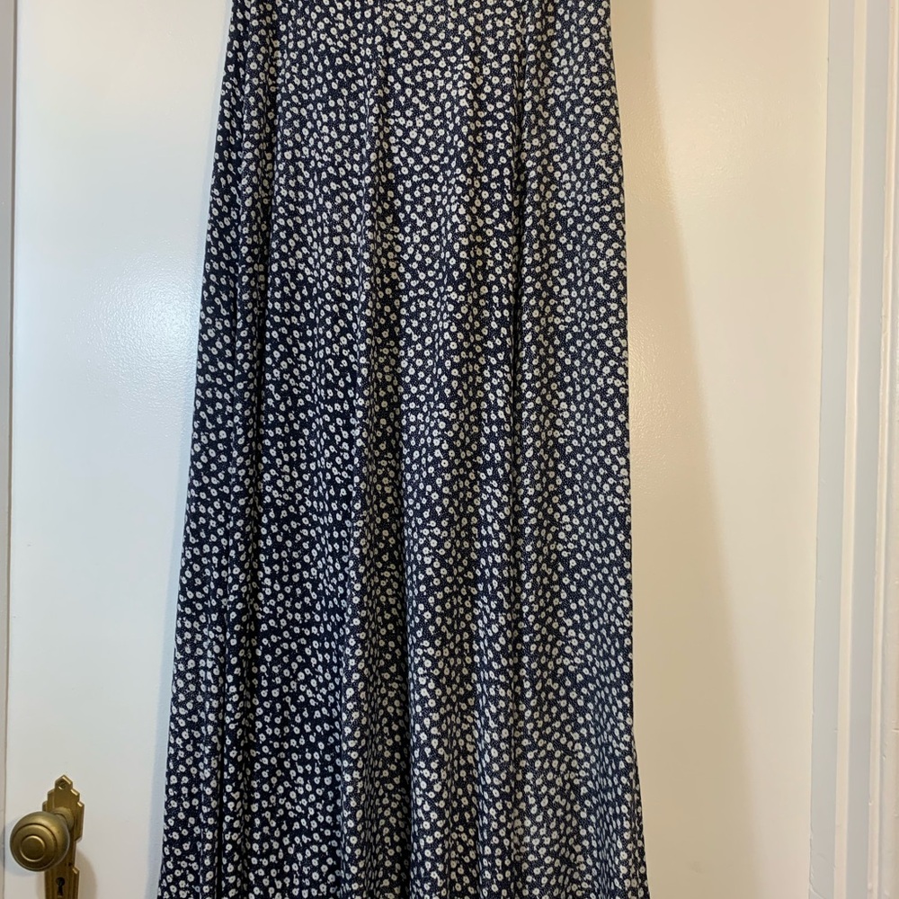 Vintage Navy Floral Maxi Skirt